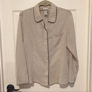 Tailor B. Moss Sheer Polka Dot Blouse - Sz Lg